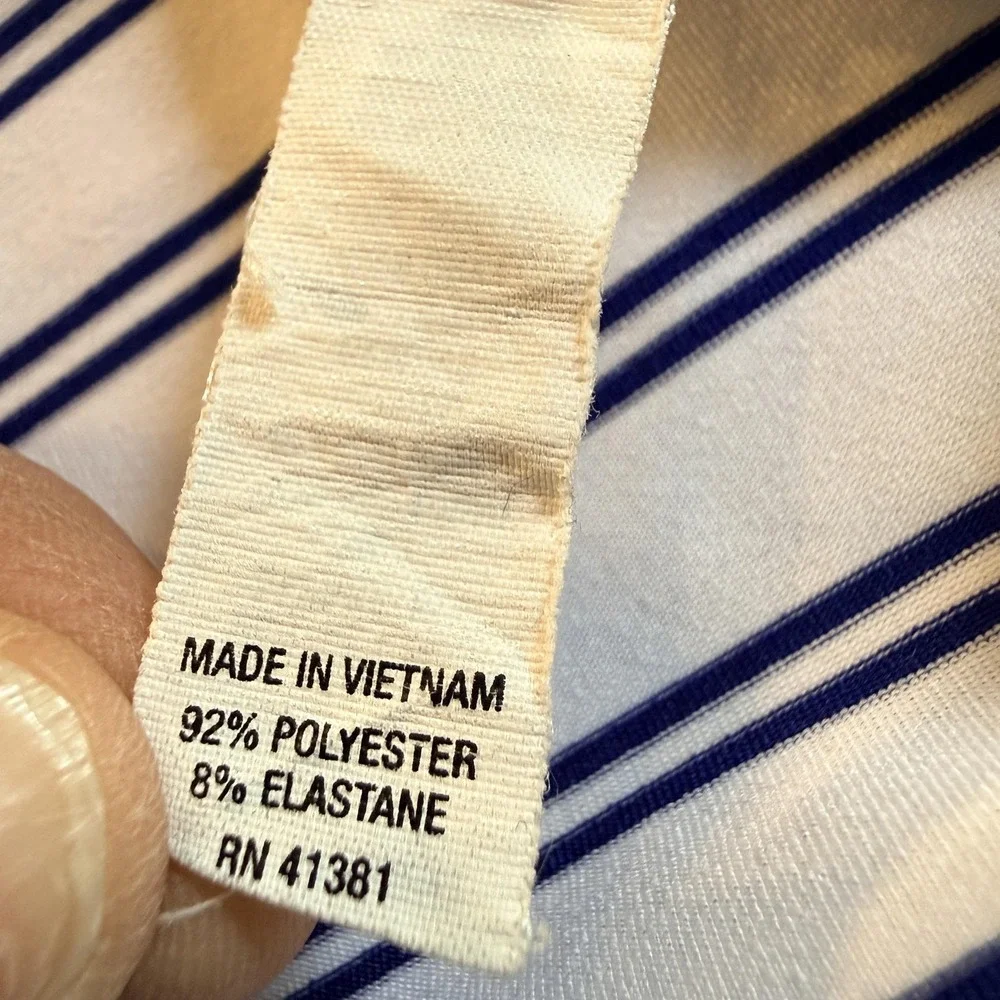 RLX Ralph Lauren Polo Shirt Mens XL blue Striped Golf Performance Logo???